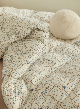 小井家 针织棉全棉被套单件 天竺棉卡通纯棉被罩单人双人床上用品