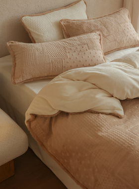 小井家2025年牛奶绒四件套冬季床上三件套加厚加绒床单被套法兰绒