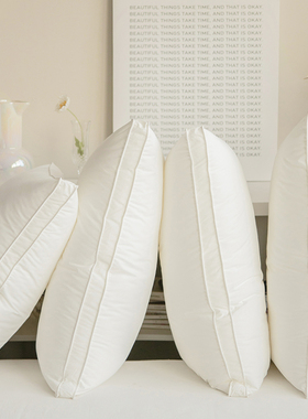 小井家柔软全棉枕头枕芯一对纯棉低枕不塌陷仿羽绒矮枕头单人睡眠