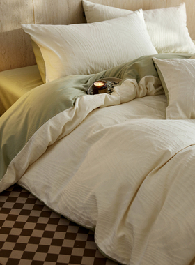 小井家提花全棉四件套纯棉被套床单高级感主卧室床笠四季床上用品