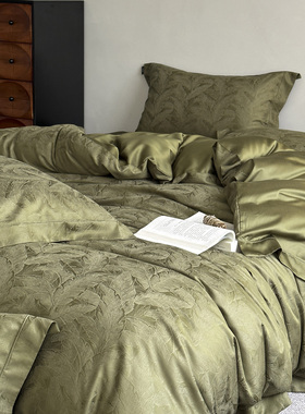 小井家高端全棉四件套纯棉贡缎长绒棉被套床单高级感主卧床上用品