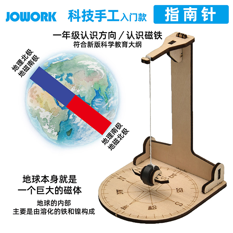 jowork小学科学课作业指南针DIY