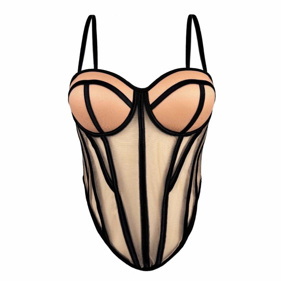 网纱透视外穿胸衣鱼骨钢圈不规则下摆背心吊带抹胸内搭上衣性感,女装/女士精品,背心吊带,淘宝优惠券,粉丝福利购,淘宝优惠卷