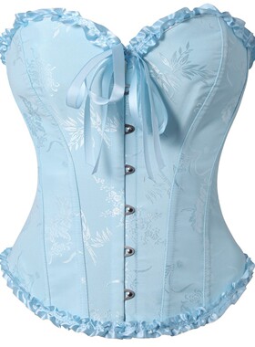 外穿鱼骨胸衣抹胸束身衣钢扣绑带搭马面裙新中式提花塑型收腰宫廷