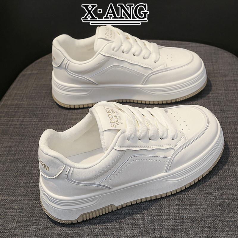 真皮厚底小白鞋女鞋2025年春季新款百搭增高板鞋休闲鞋女款运动鞋