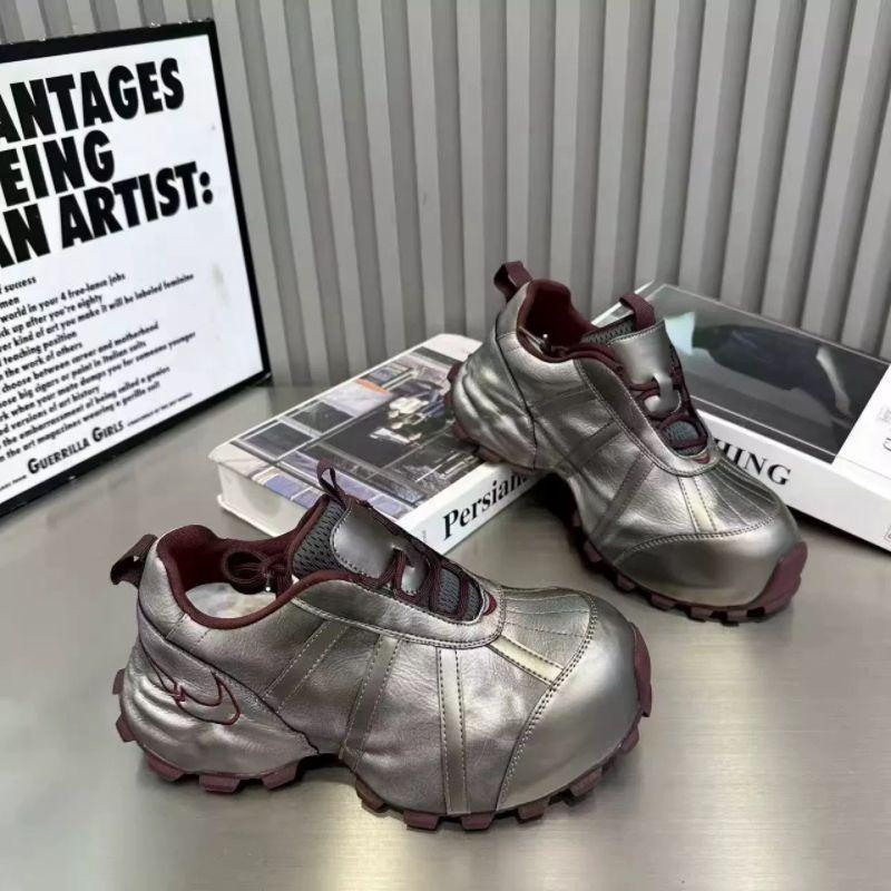 2025秋季新款真皮纯皮松糕厚底内增高休闲百搭女鞋德训鞋运动鞋女