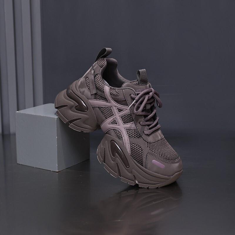 2025年秋季新款欧美松糕厚底增高百搭休闲简约系外穿时尚女老爹鞋