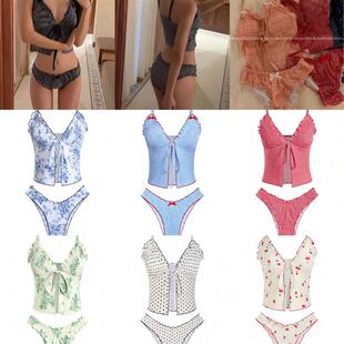 8色 泳衣女跨境韩国ins风性感辣妹纯欲风高级感比基尼BIKINI泳装