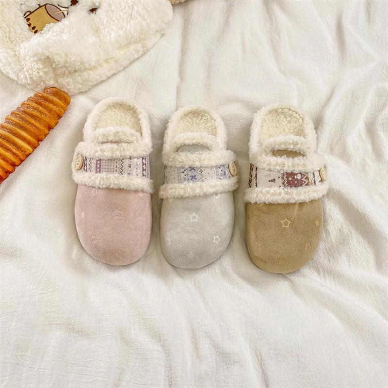 2025年新款冬季加绒一脚蹬半拖鞋外穿保暖勃肯鞋女鞋二棉鞋休闲鞋