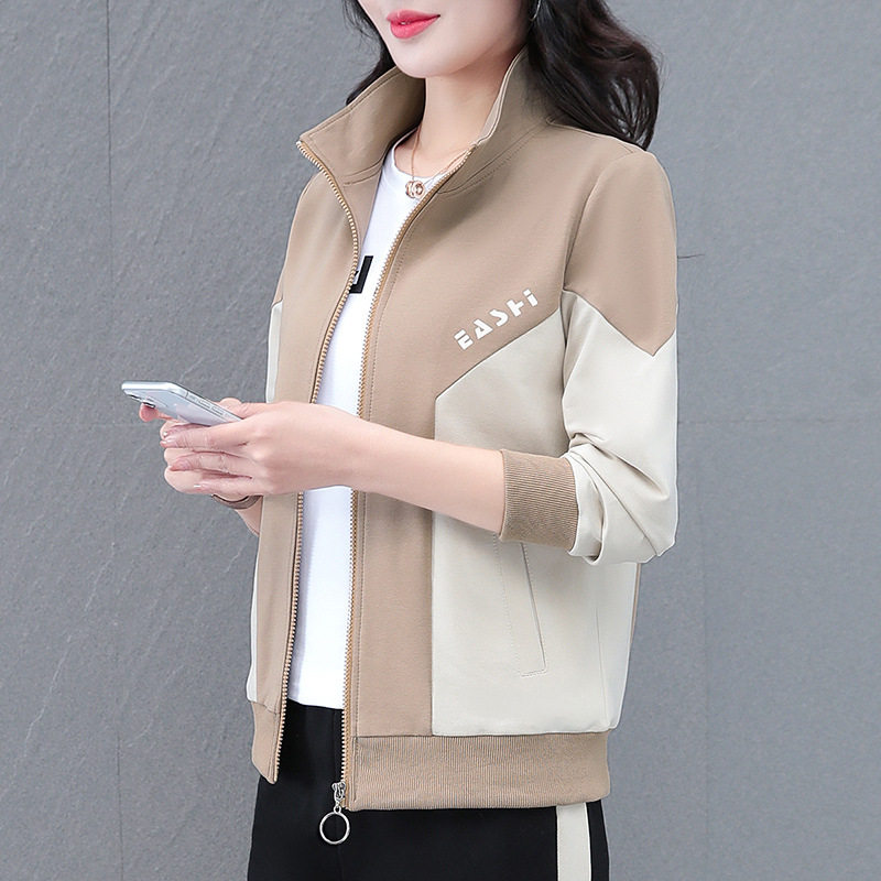开衫卫衣休闲运动外套女春秋短款2026新款春季中年妈妈棒球服上衣