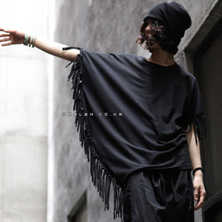 2016非主流男装韩版潮款秀场夜店演出歌手蝙蝠袖男式宽松T恤夏