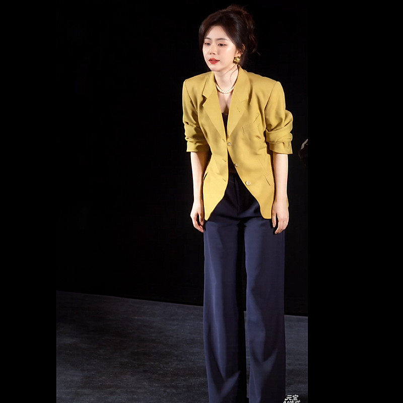 谭松韵同款ins风休闲西装外套女韩系宽松小个子春夏薄款通勤西服