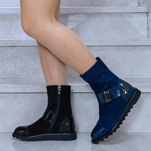 羊皮平跟全真皮女靴女鞋 欧洲站GGCC秋冬季 G542Y8短靴拉链休闲时尚