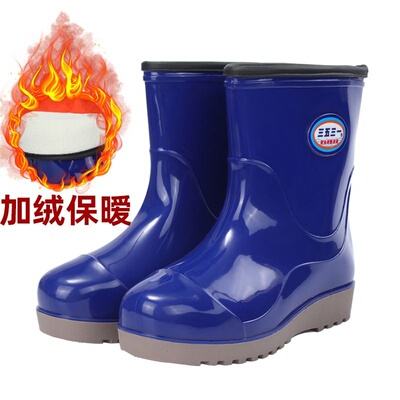 3531雨鞋男款1312防水棉鞋男士短筒防滑厨房劳保胶鞋涉水钓鱼雨靴