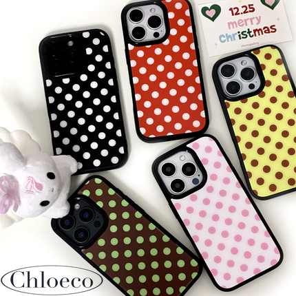 Chloeco花椰子 「波点宇宙」ins风原创设计手机磨砂黑边软壳适用于17Pro苹果16promax防摔iPhone15promax/14