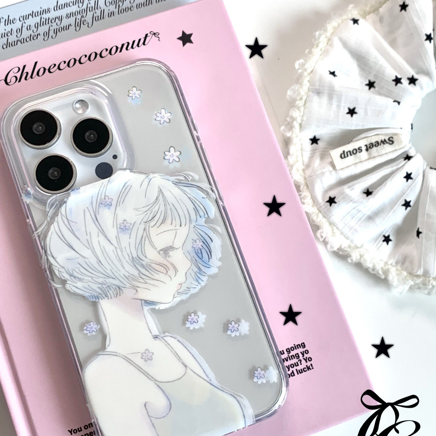 Chloeco花椰子 大清仓韩国原创设计感漫画夏天的风拂过短发女孩imd手机软壳双层透明适用于iPhone16Pro苹果15