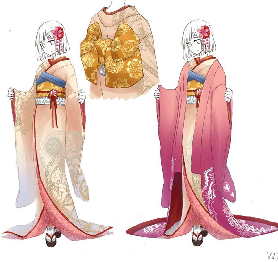 温泉漫漫一娘塔利cos拖地打褂亚本田樱印花和服女装余款定制