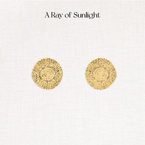 A Ray of Sunlight埃及系列炽光金币耳环太阳肌理百搭夸张
