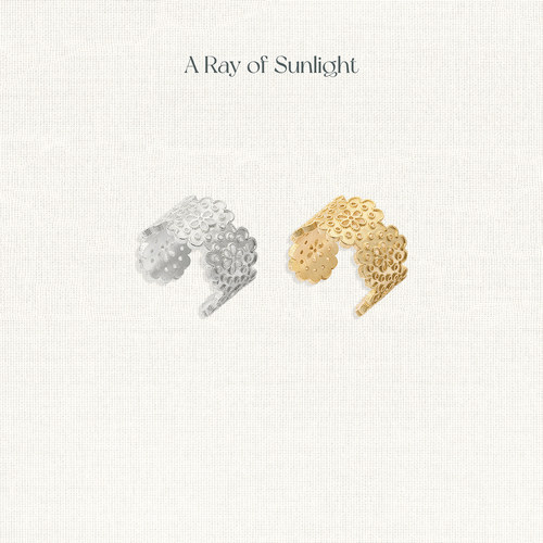 A Ray of Sunlight刺绣花边系列戒指开口精致小巧百搭法式时髦