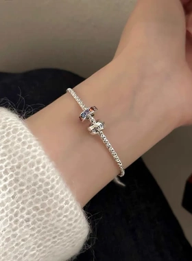 S925纯银彩虹转运路路通手链女轻奢小众设计感简约时尚百搭手饰