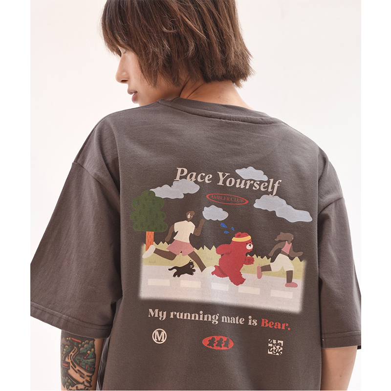 ambler短袖韩版宽松小熊纯棉情侣