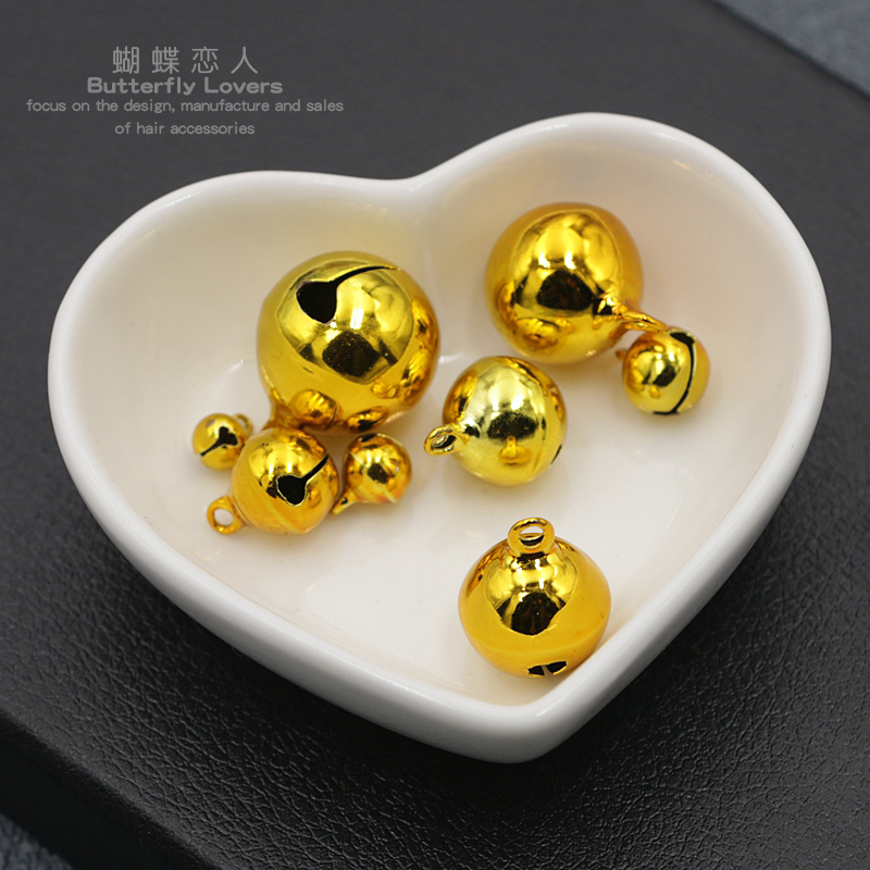 金属电镀金色圆形仿铜铃铛一字铃铛DIY铃铛表演铃铛饰品手工配件