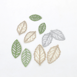 网纱金银线刺绣树叶蕾丝绿叶子多色diy韩版手工配件服装辅料发饰