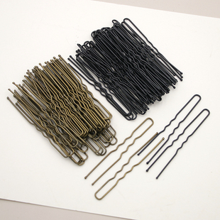 黑色u型夹发夹盘发插针丸子头发叉头饰发卡子女高弹力u形夹发饰品