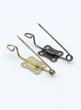 古铜色铜别针扣针金属金色别针P形安全扣针徽章胸针底座针DIY配件