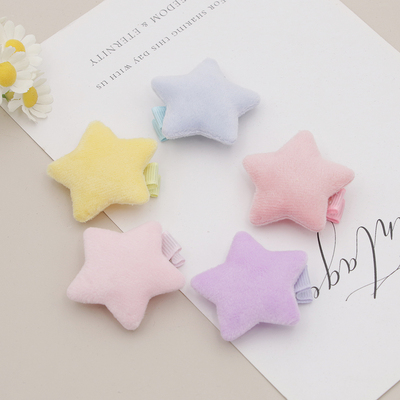 鸭嘴夹前额小发夹布五角星卡夹子