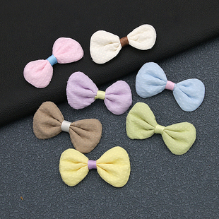 DIY布艺蝴蝶结配件发饰是的头饰装饰双面包纯色领结半成品辅料