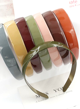 网红发箍女净面雅灰色带齿黑色宽边塑料防滑头箍压发卡亮面发箍女