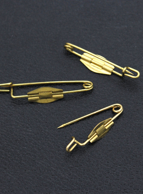 金色别针扣针金属德式别针P形安全扣针徽章胸针引脚底座针DIY配件