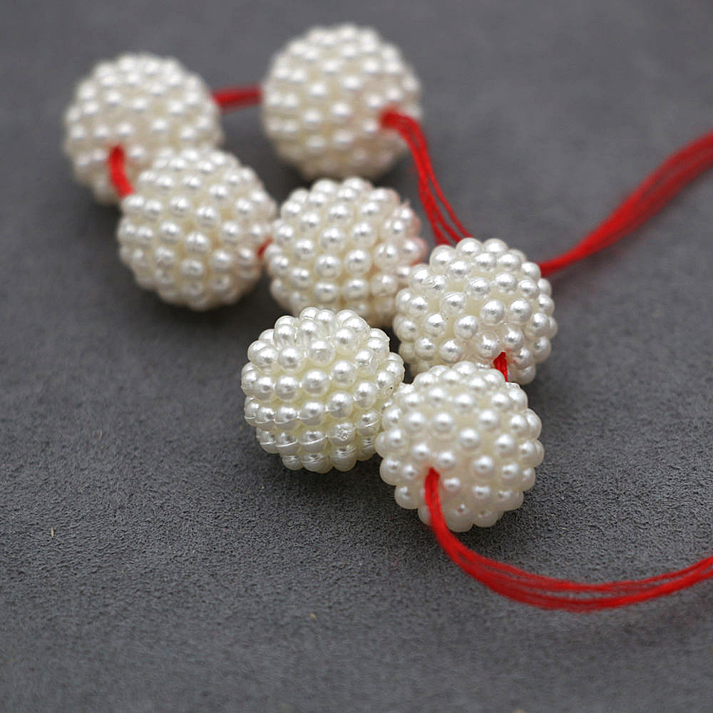 直孔白色全圆散珠穿孔手工DIY饰品配件材料服装头饰吊饰辅料散珠