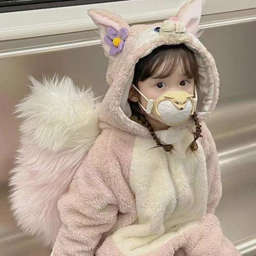 玲娜贝儿毛绒女童爬服冬季连体衣