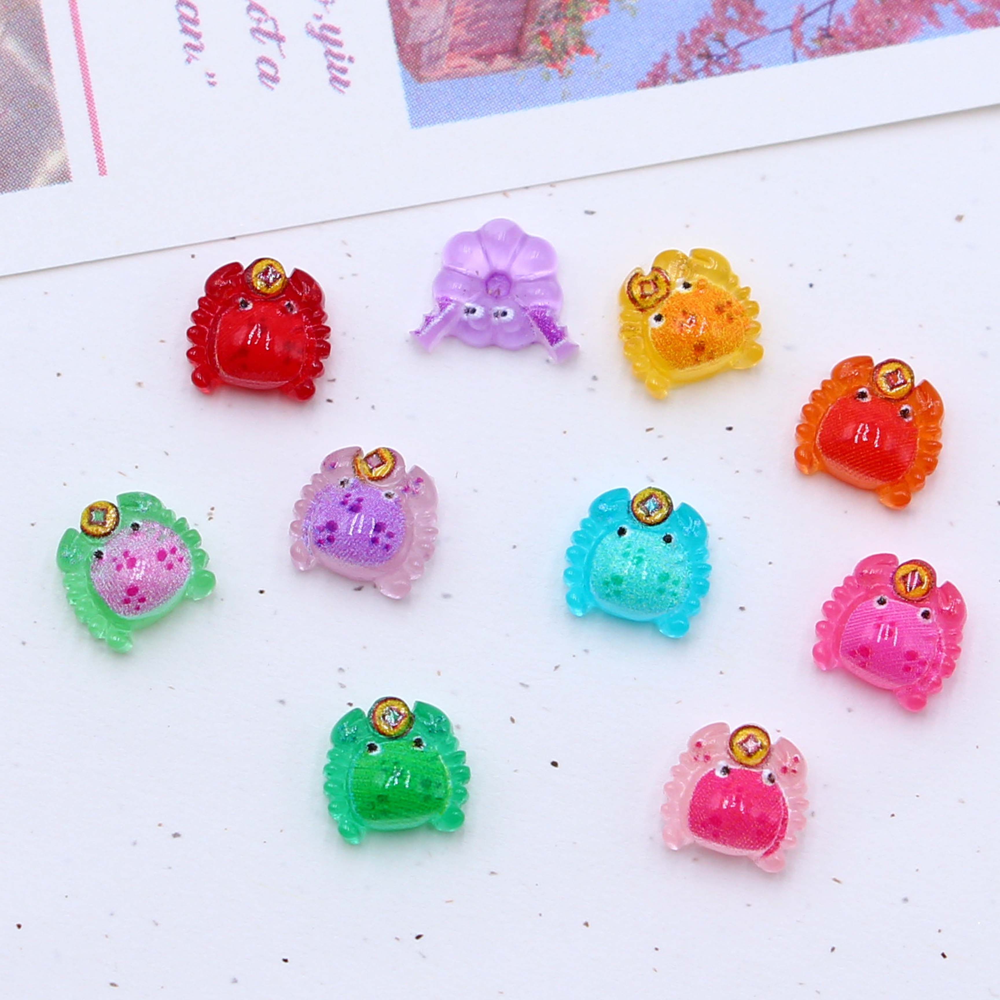 卡通可爱小号螃蟹饰品diy冰箱贴手机壳鞋扣发饰贴片,饰品/流行首饰/时尚饰品新,其他DIY饰品配件,淘宝优惠券,粉丝福利购,淘宝优惠卷