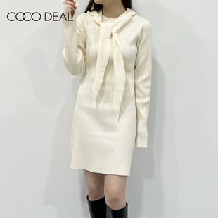 COCO DEAL 23新款修身弹力包臀长袖针织连衣裙毛衣短裙女73135118