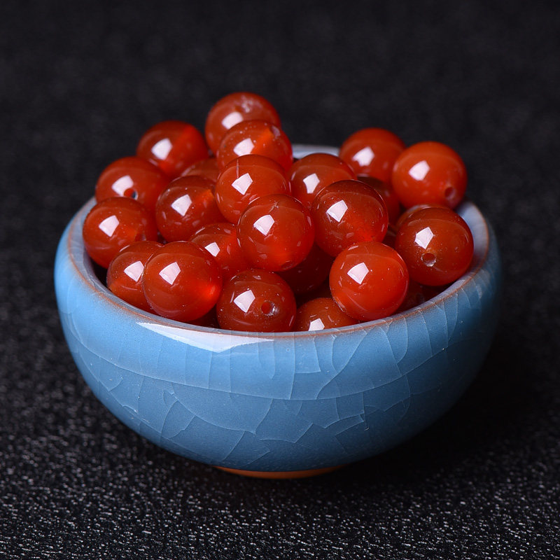 天然水晶红玛瑙散珠串珠子 手链配件饰品 圆珠DIY手工配件材料