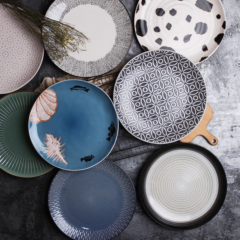 ins北欧陶瓷盘子超大号盆10寸 创意水果盘牛排盘圆盘鱼盘家用餐盘,餐饮具,盘,淘宝优惠券,粉丝福利购,淘宝优惠卷