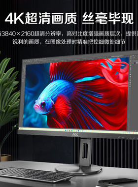 AOC27英寸4K高清IPS屏U27N3RN台式电脑显示器2KTypeC外接笔记本24