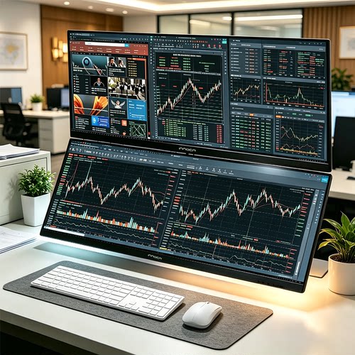 联合创新INNOCN 34英寸双屏组合套炒股游戏设计办公多窗口显示器