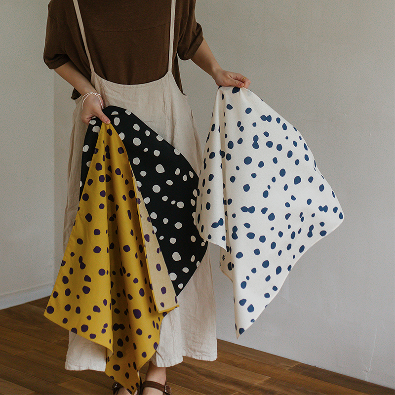 paleMoon圆点三色小方巾领巾日系