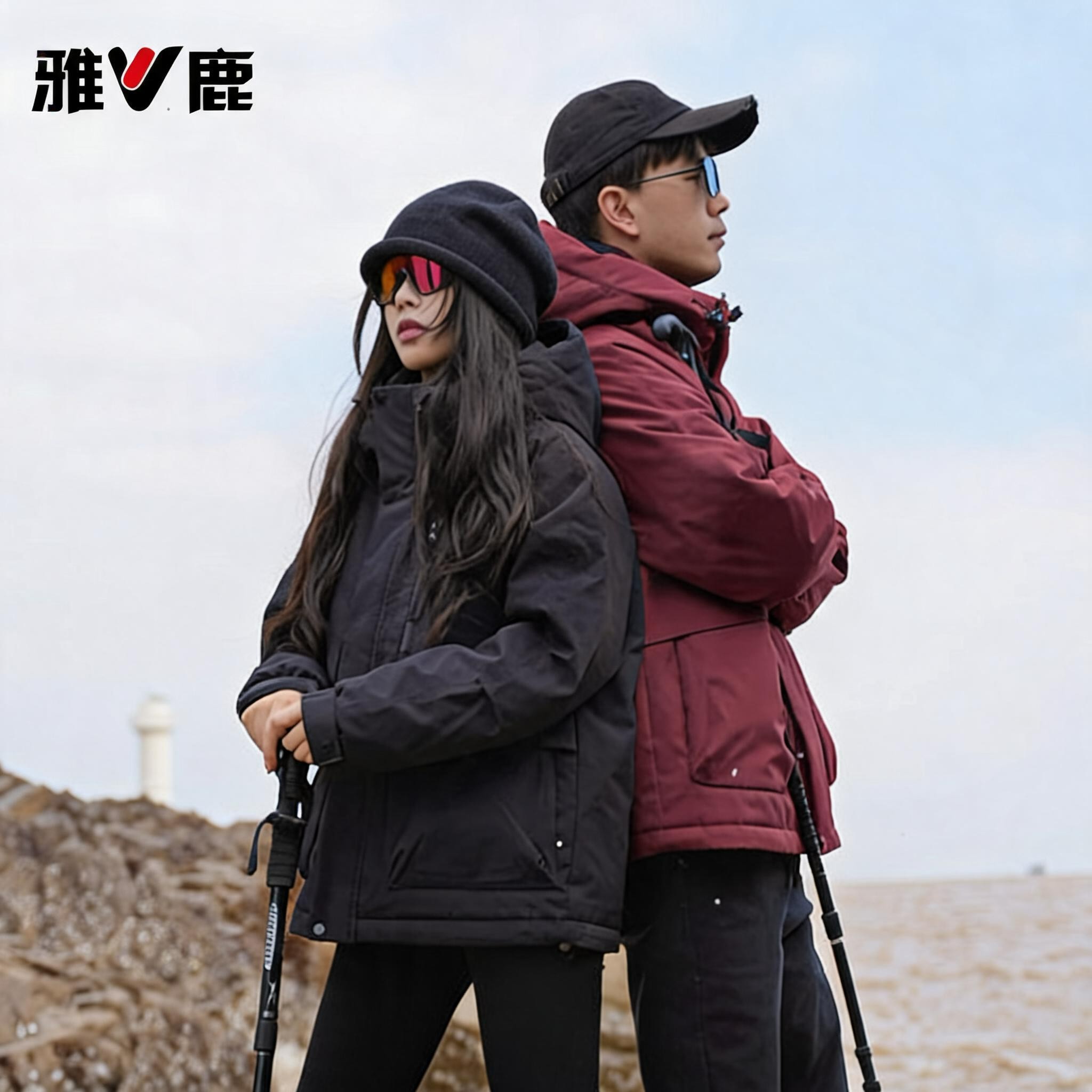 雅鹿2026情侣保暖宽松加厚新款羽绒服冬季女款90白鸭绒防风外套