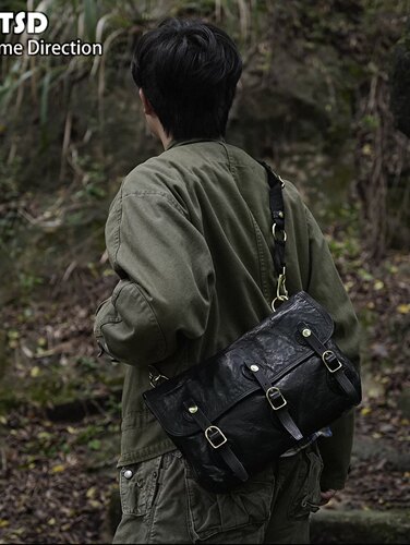 TSD皮具高定进口植鞣头层马皮常青藤斜挎单肩包男女士款包9150