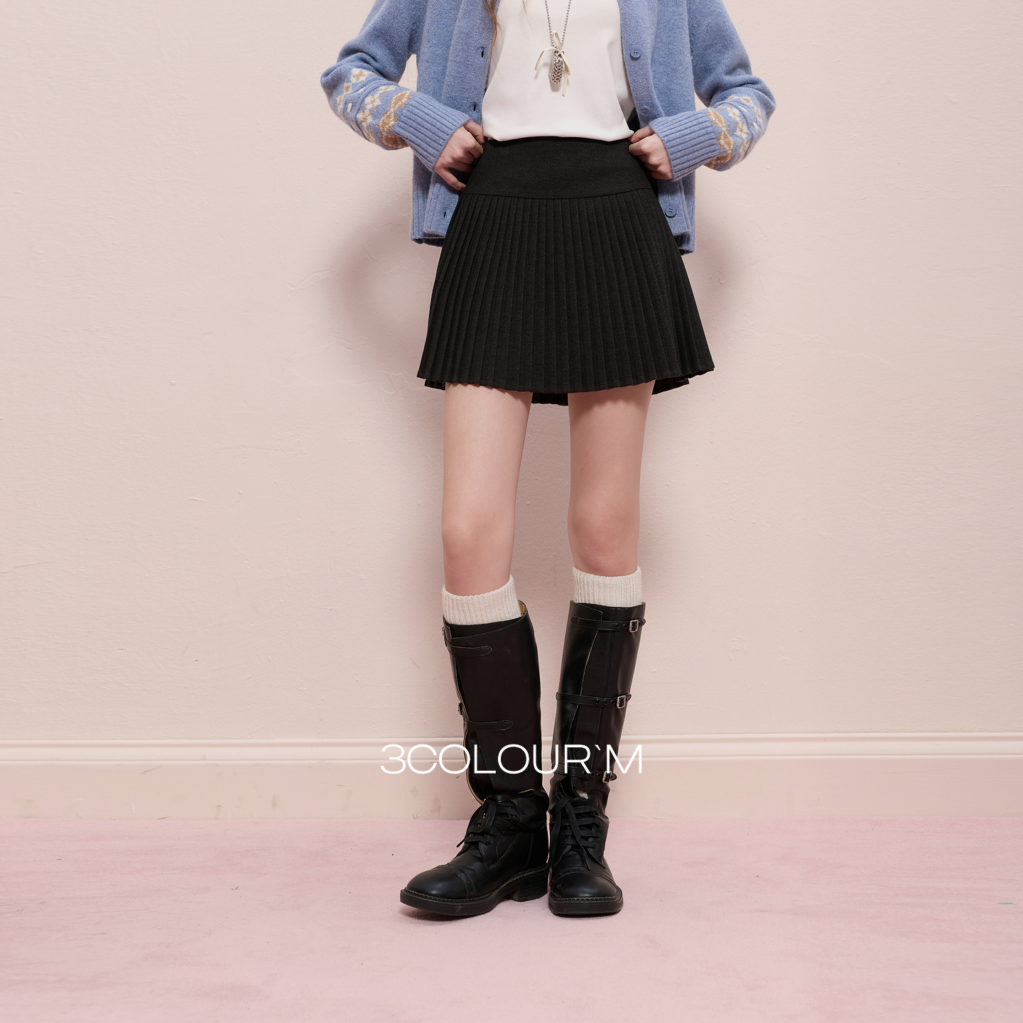 百褶裙宽腰半身裙A字裙短裙显瘦