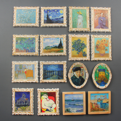 国外旅游风景人物梵高树脂冰箱贴