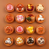 饰品纪念品 茶餐厅蒸笼美食系列树脂冰箱贴磁贴家居装 网红款 港式