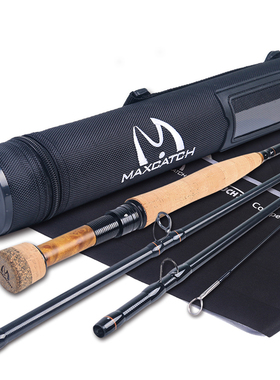 MAXCATCH飞钓竿Competition 3米 黑色布杆桶鳟鱼23小号Nymph竿