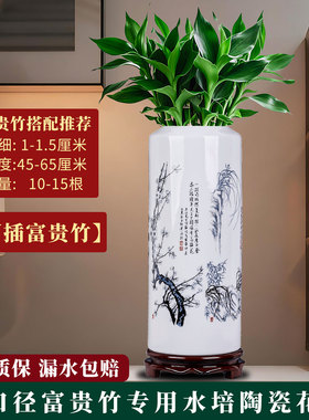 富贵竹花瓶水培中式水养竹子大瓷瓶客厅插花装饰景德镇陶瓷器摆件