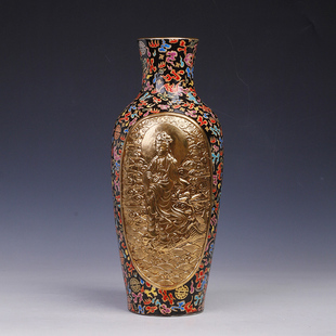 仿古乾隆年制花瓶古董古玩做旧高端瓷器收藏品全手工老货物件摆件